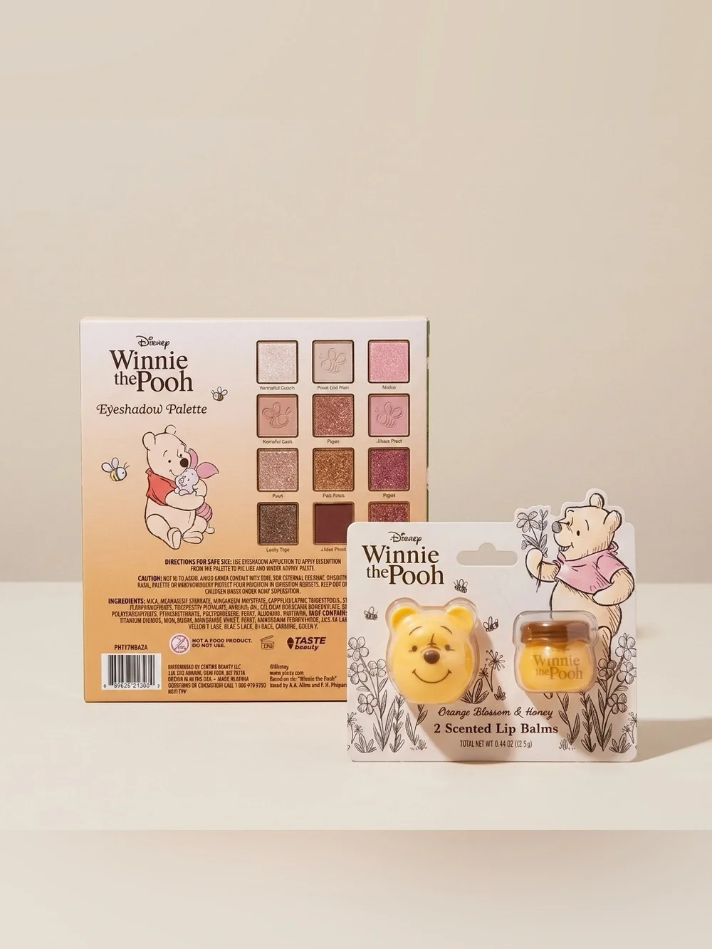Disney Winnie the Pooh Eyeshadow Palette + 2 Lip Balms Beauty Set